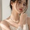 Stainless Steel Heart  Necklace Polished Metal Bracelet Bangle Chain Bangle  Anniversary Gift