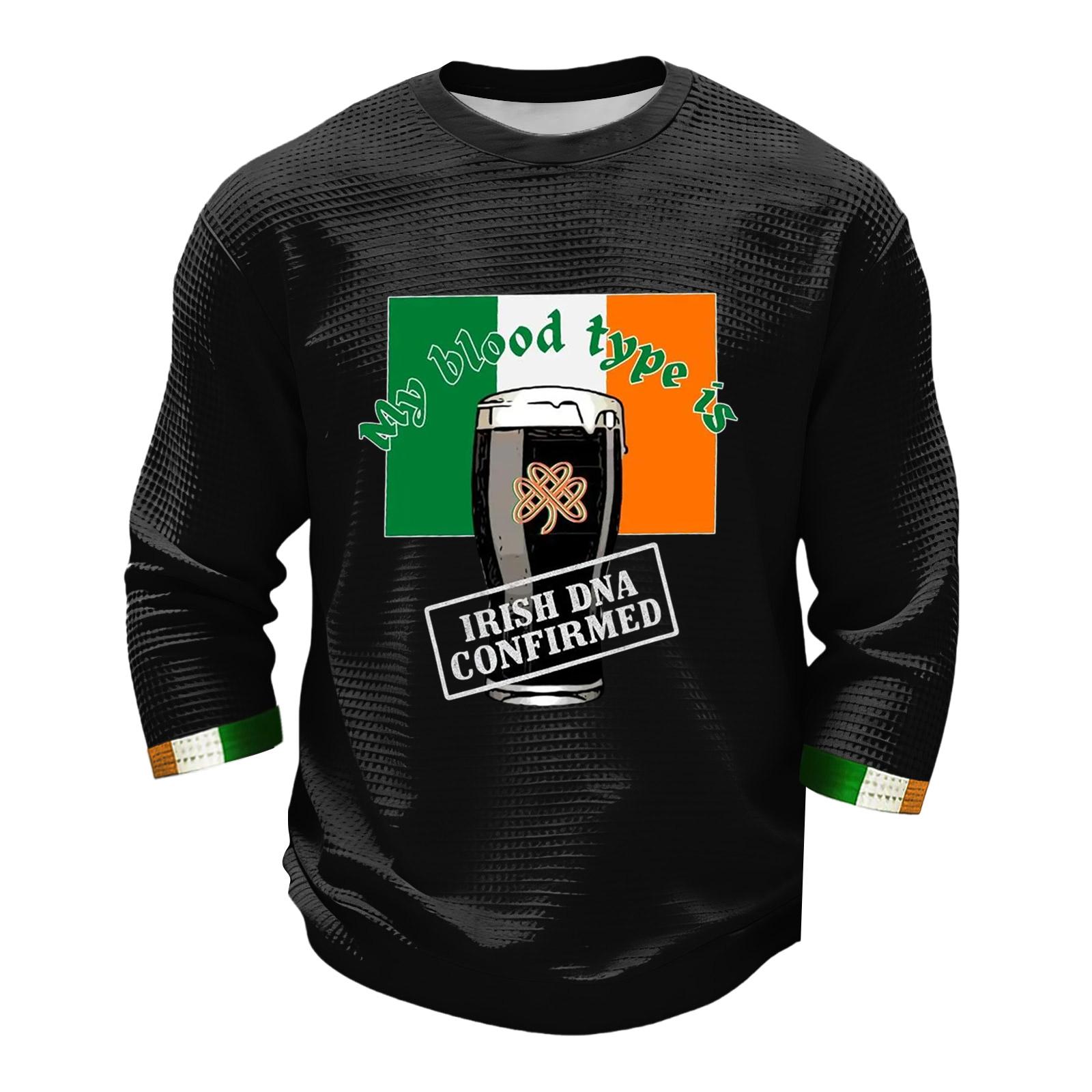 

Men s Fashion Long Sleeve T-Shirt St. Patrick s Day Shirt XL чорний