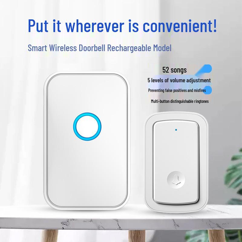 Wireless Elderly SOS Doorbell: Portable, Ultra-Long Range, One-Button Call Button with Charging Capability No