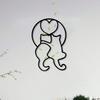 Minimalist Black Metal Double Cat Love Heart Wall Art Durable Iron Decor for Living Room Bedroom Office Vintage Home Gift