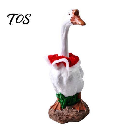 Festive Goose Clothing Accessory Christmas Porch Accessory, Deer Antler Hat, Plush Elk Santa Tree Collar, Statue Hat Apparel for 23 Inch Outdoor Yard