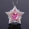 Jewelry Smart Star Flower Necklace Women'S Pink Diamond Pentagram Ring Light Luxury Citrine Zircon Ring