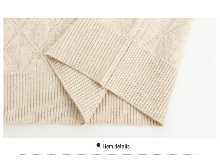 Women's Knit Pullover Sweater: Semi-High Neck, Two-Piece Look, Autumn/Winter Style for Middle-Aged.