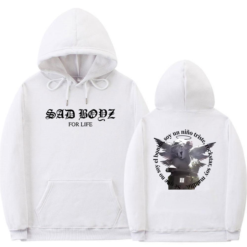 Junior H Sad Boyz 4 Life Graphic Print Hoodie Male Fashion Hip Hop Oversized Pullover Men Women Vintgae Casual Hooded Sweatshirt