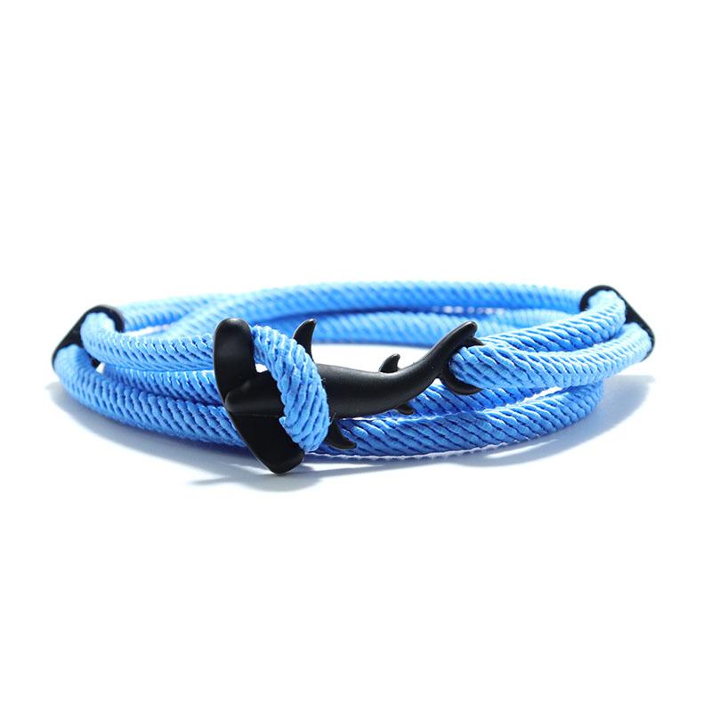 Ocean Animal Shark Bracelet Homme Female Multi-layer Adjustable Charm Braslet Camping Jewelry Beach Accessories Gift For Lovers