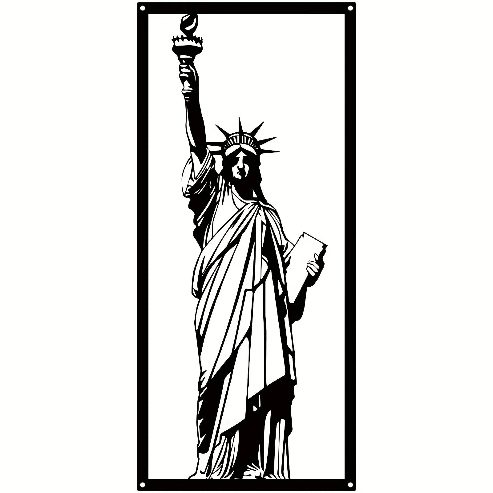 

Статуя Свободы, металлическое настенное искусство, декор стен в рамке, украшение в неоклассическом стиле для спальни, офиса, фона дивана, 1 шт. светло-серый