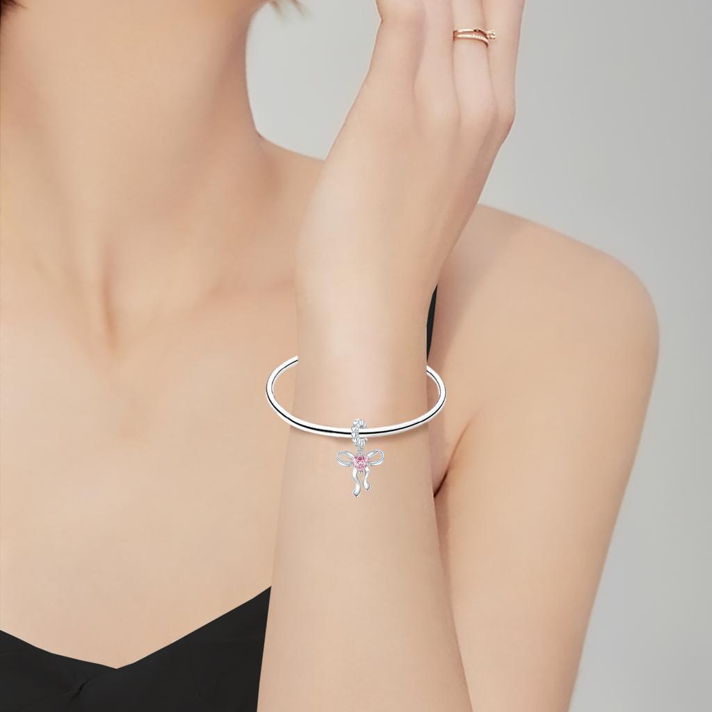 Pandantive Mărgele Argint 925 Fluture Roz Iubire Flori de Cireș pentru Coliere Brățări DIY Bijuterii Femei Cadouri