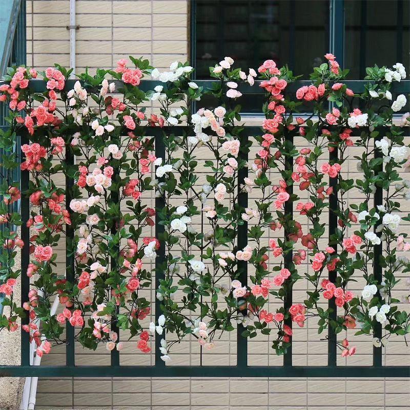 Artificial Rose Vine Garland for Air Conditioning Pipe Decoration