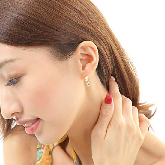 Earrings Hawaiian Jewelry Yellow Gold Coated Plumeria Half Hoop Jewelry [LocoMocoAloha] [Genuine]