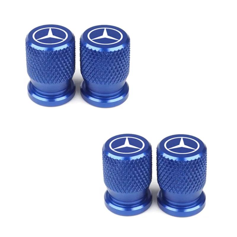 GLC GLB 4pcs Car Wheel Tire Valve Caps Aluminum Airtight Covers for Mercedes Benz B/C/E/S Class A Class C200L GLC GLK New CLA G