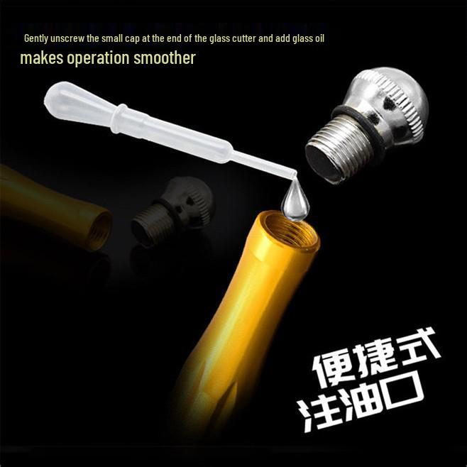 Aluminum Handle Dual-Use Tile and Glass Cutter with Alloy Cutting Head