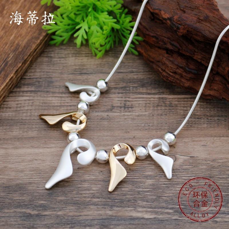 New Hollow Irregular Water Drop Necklace Women's Creative Simplicity High Sense Geometric Water Drop Necklace