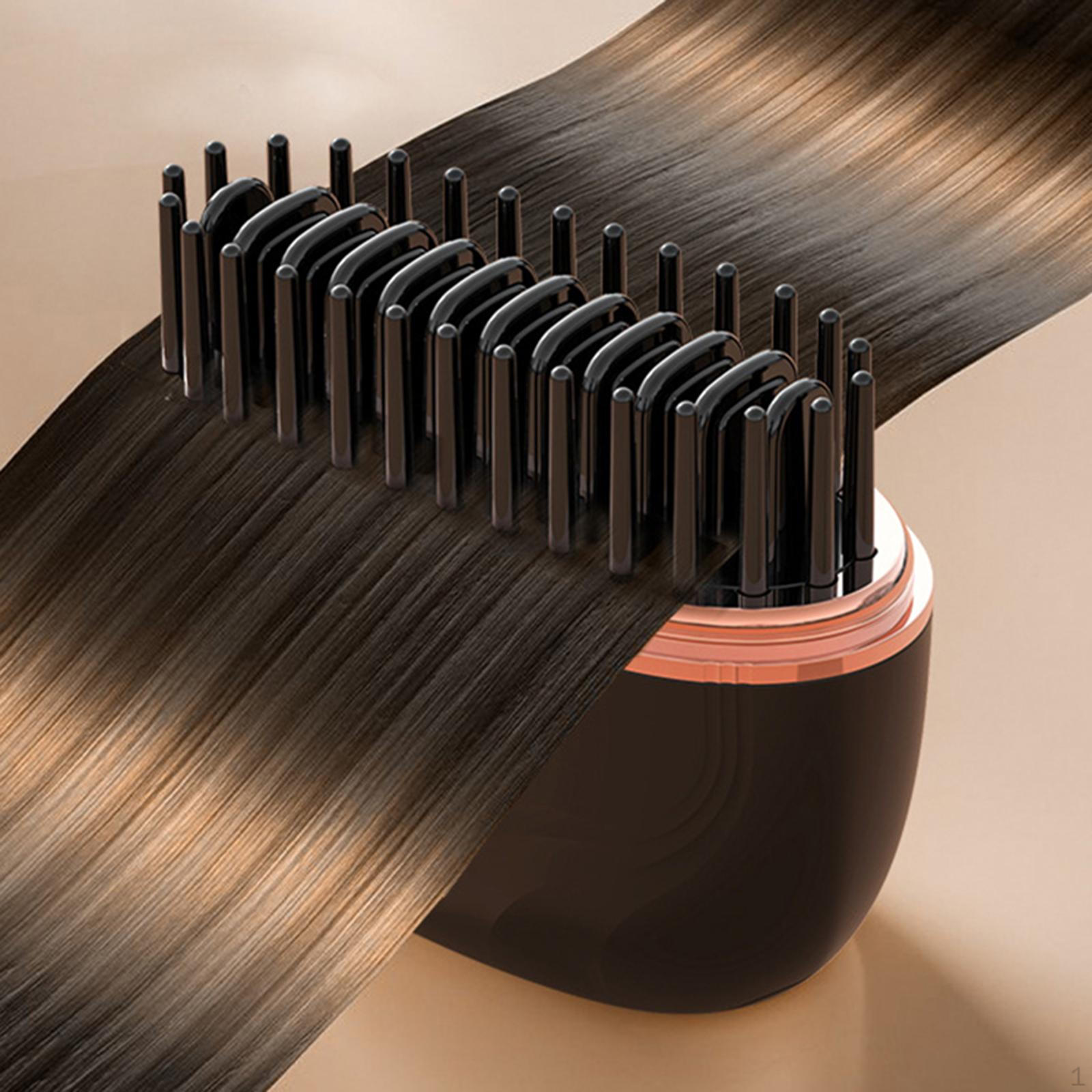 

Cordless Hair Straightener with Brush And Mini Straightening Comb, Rechargeable , Even Heat чёрный
