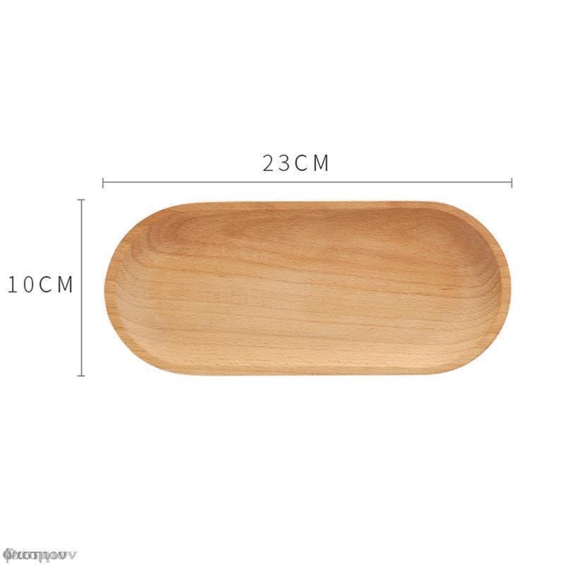 Japoński styl bukowy drewniany talerz taca drewniana zastawa stołowa naczynie na deser sushi przekąska owoce dekoracyjna zastawa stołowa solidne owalne talerze, 1 szt
