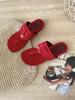 Soft-soled French small sandals outside women's shoes 2025 summer retro fairy wind pinch foot flip-flops flat-bottomed slippers tide