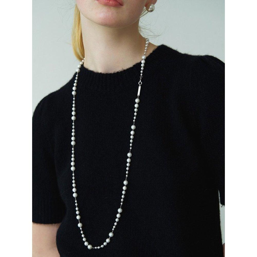 Slim Cone Pearl Long Necklace