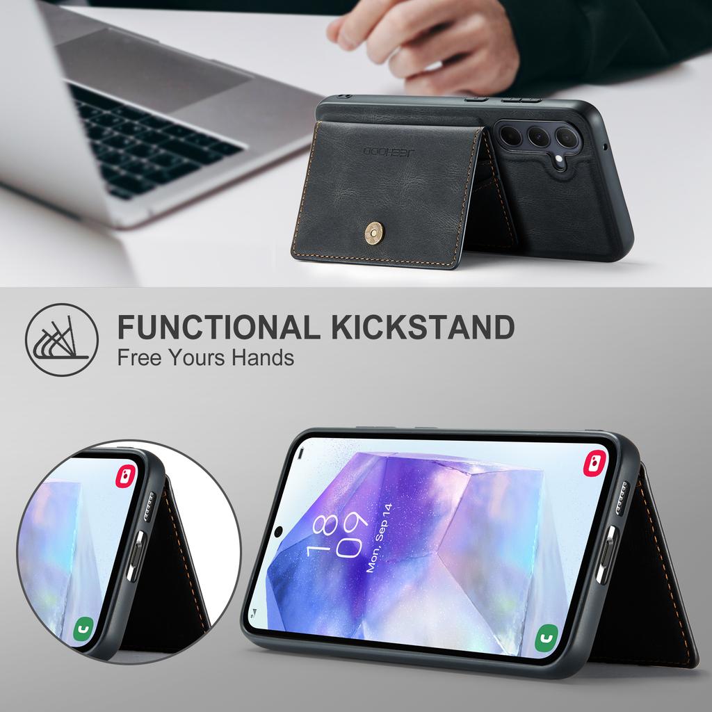 For Samsung Galaxy A55 5G Case Leather+TPU Phone Cover with Card Bag