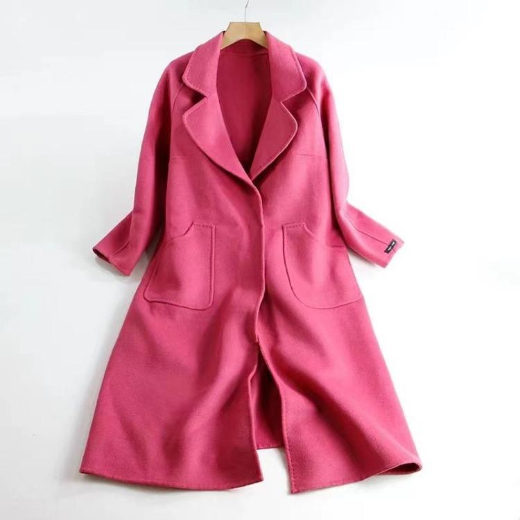 Women Wool Coat Warm Fashionable Belted Autumn Outerwear