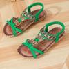 Fashion Bohemian Style Summer Women's Sandals Leisure Beach Sandals Soft Bottom Low Heels Sandals De Mujer 2025New Flat Sandals Women