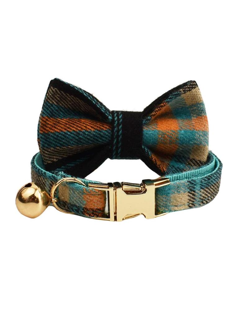 Plaid Bow Tie Pet Collar