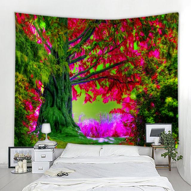 Arazzo decorativo con paesaggio naturale, luna oceanica, hippie bohémien, arazzo decorativo da parete, arazzo decorativo per la casa, arazzo