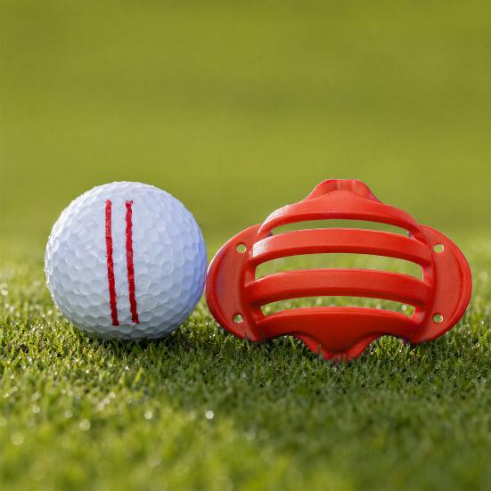 Golf Ball Line Marker Tool with 2 Pens, Golf Ball Line Drawing Marking Template, Golf Putting Alignment Accuracy Improvement Aid, Golf Accessories