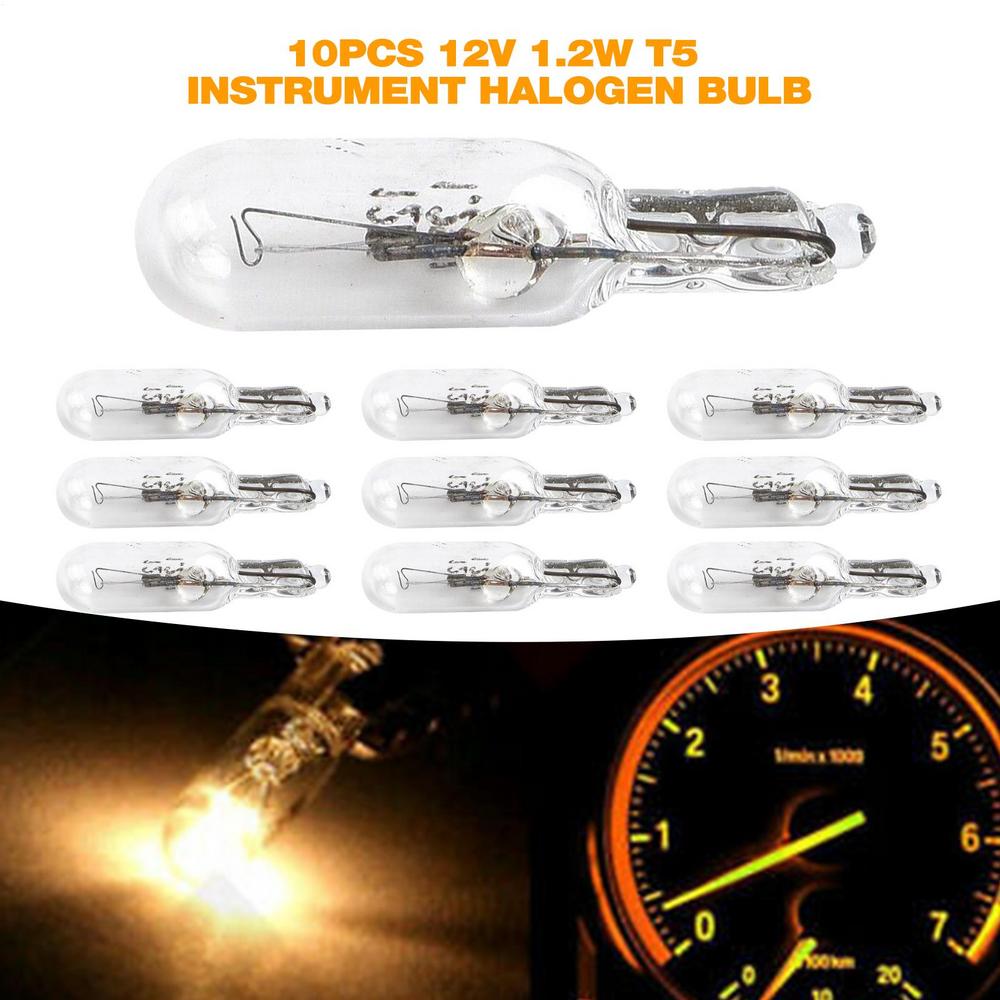10pcs T5 286 Halogen Light Bulb 1.2 Watt 2 Pin Globe Lot J C Bi-PinCluster Dashboard Lamp For Indicator Lights Instrument Panel