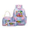 Rhythm box teen schoolbag sprunki cartoon print backpack pencil bag three-piece children's schoolbag 4