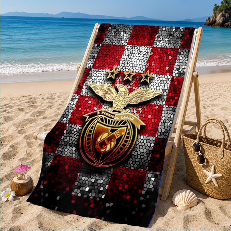 Ben-fica Football Club Printed Microfiber Beach Towel, Soft And Absorbent, Quick-Dry, Ideal for Summer Travel, Beach Essential, Swimming Pool