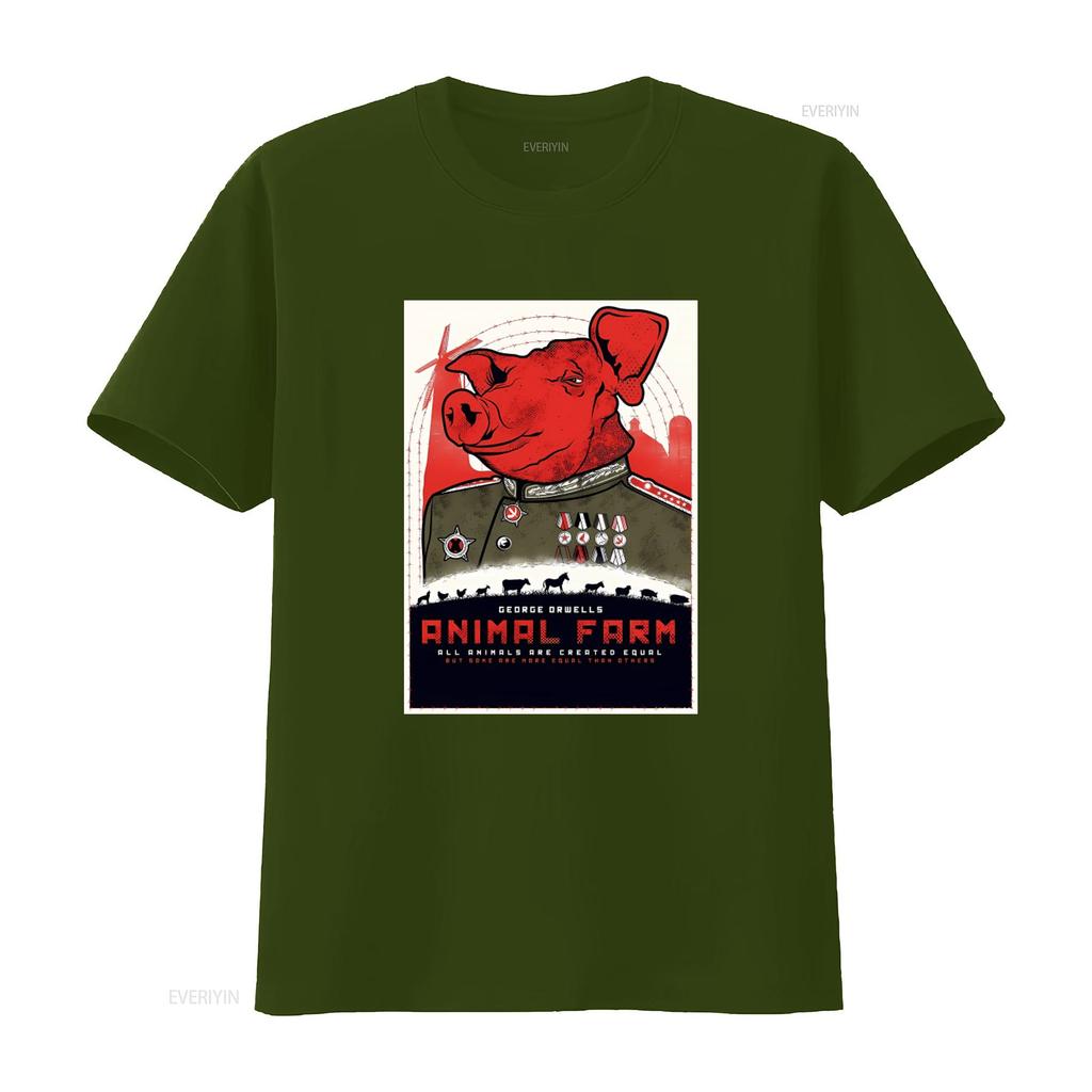 George Orwells Animal Farm T shirt 1984 Inspired Design Some Are More Equal  vintage Washed Stylish designer clothes graphic