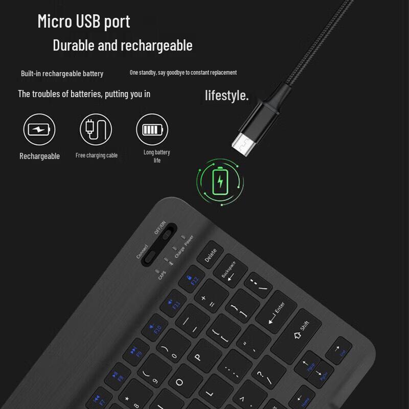 Wireless Bluetooth Keyboard and Mouse Set for iPad, Huawei, Honor, Computer, and Phone - Slim and Quiet