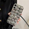 Einfache Stilvolle Silberne Liebesherz Handyhülle Für iPhone 17 Air 11 12 13 14 15 16 Pro Max Glänzende TPU Schutz-Rückseite