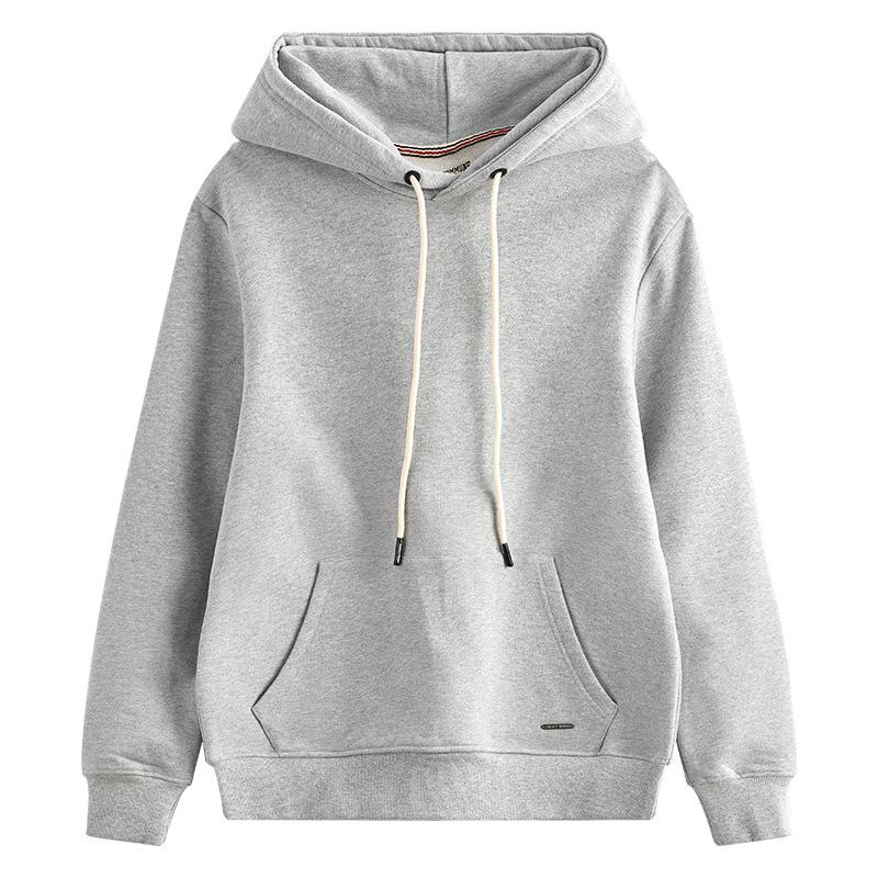 Mens Grey Green Japan Simple Joker Vintage Hooded Sweater