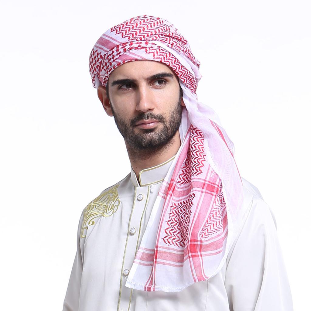 Arab Plain Hijab Scarf Thin Breathable Turban Keffiyeh Middle East Man Square Scarf Soft Polyster Bandana Headband Muslim Veil