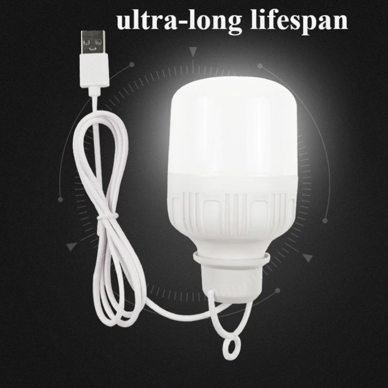 1PC outdoor USB LED light bulb power bank charging emergency light hook camping fishing portable tent lantern night light bulb
