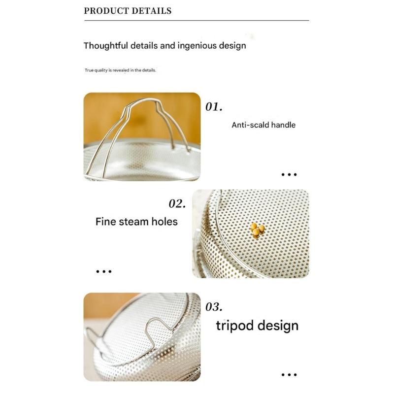 Stapelbarer 304 Rostfreier Stahl Lebensmittel-Dämpfer Ungiftige Materialien Platzsparender Entwurf Dämpfwerkzeug Für Hobbyköche