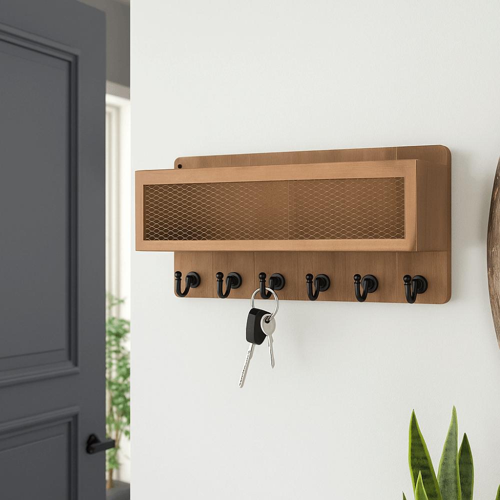 Vintage Key Rack Wall Mounted Storage Shelf Multifunctional Wall Rack  Home Organization