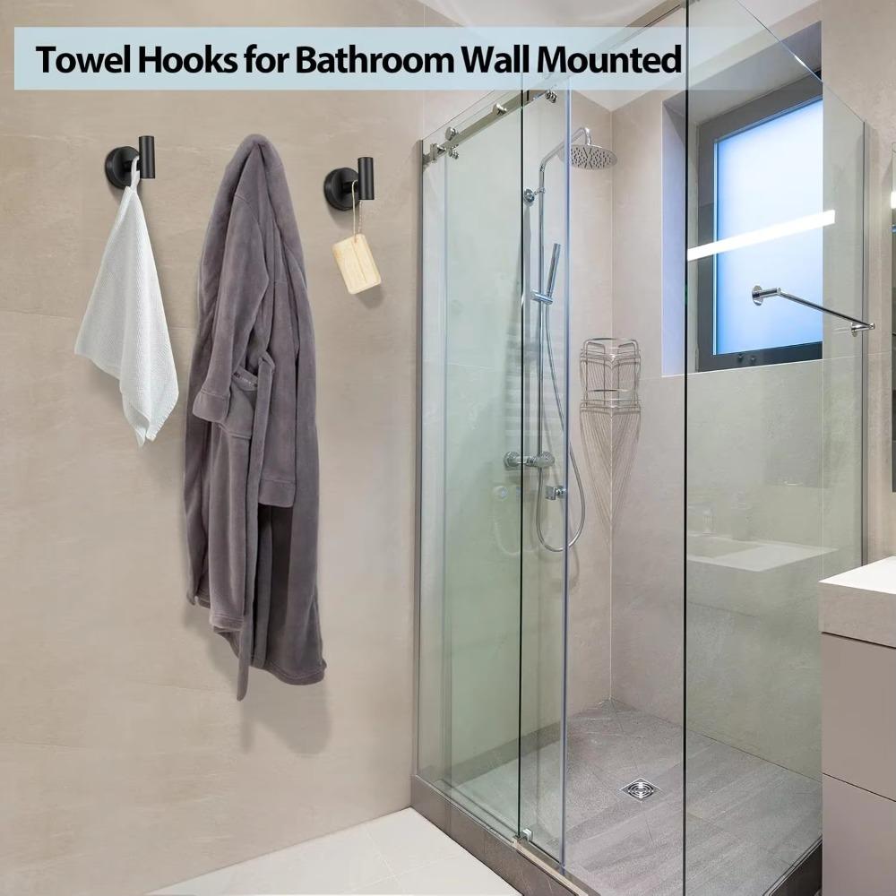 2PCS Stainless Steel Suction Cup Hooks Detachable Robe Hangers Space Saving Wall Hook  Bedroom