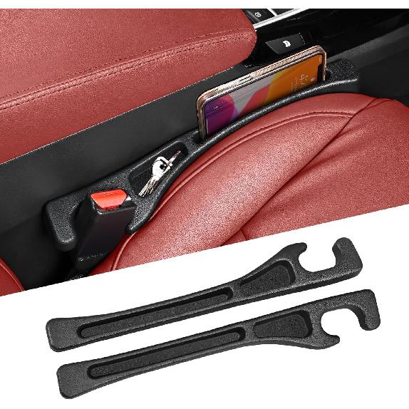 Car Seat Accessories, Car Seat Gap Filler, Car Organizers And Storage With Phone Holder, Car Interior Accessories Fit Sedan SUV Truck -2PCS Black