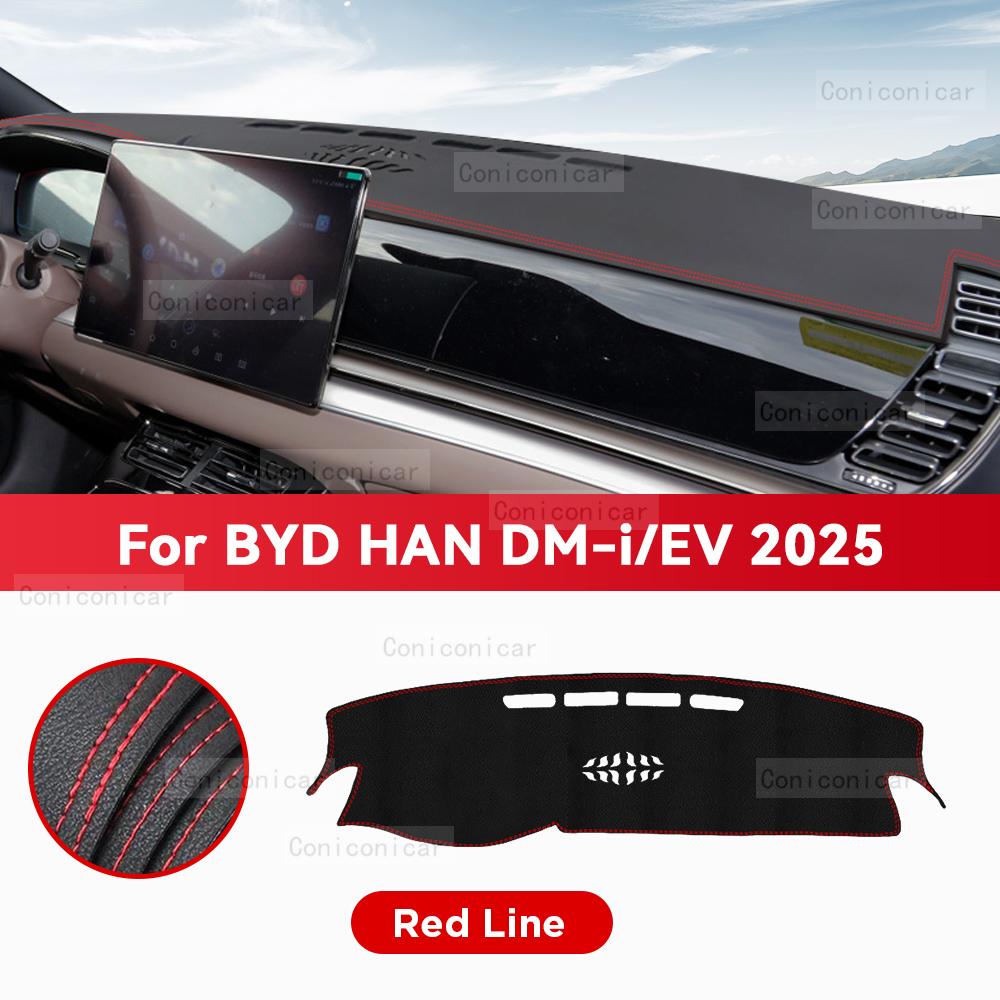 

For BYD HAN DM-i EV 2025 Car Dashboard Cover Mat Sun Shade Pad Avoid Light Mat Instrument Carpet Protection Accessories Artificial Leather&Right Rudder