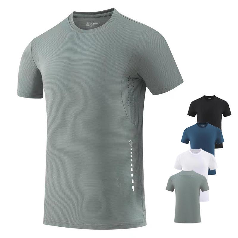 Herren Schnelltrocknendes Sommer Sport T-Shirt - Rundhals, Kurze Ärmel, für Laufen & Fitness im Freien.