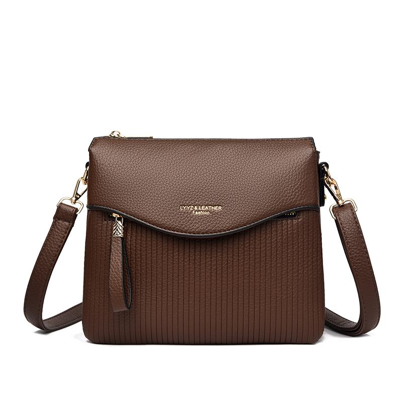 

Hot Selling 2026 New Simple and Versatile Soft Leather Single Shoulder Underarm Handbag Crossbody Bag for Middle-aged Women коричневый