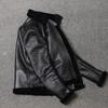Fur One Lamb Fur Men's Leather Coat Vintage Sheep Wool Classic B3 Winter Coat Warm Lapel