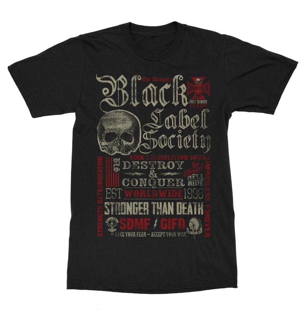 Pop Black Label Society Band Graphic Cotton T-shirt Unisex Summer Short Sleeve Fashion Brand Tee Luxury Casual Vintage Retro Top