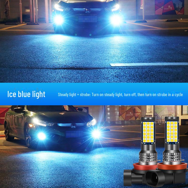 Automotive LED Tri-Color Front Fog Lights H3, H7, 9005, 9006, H11 - Easy Installation