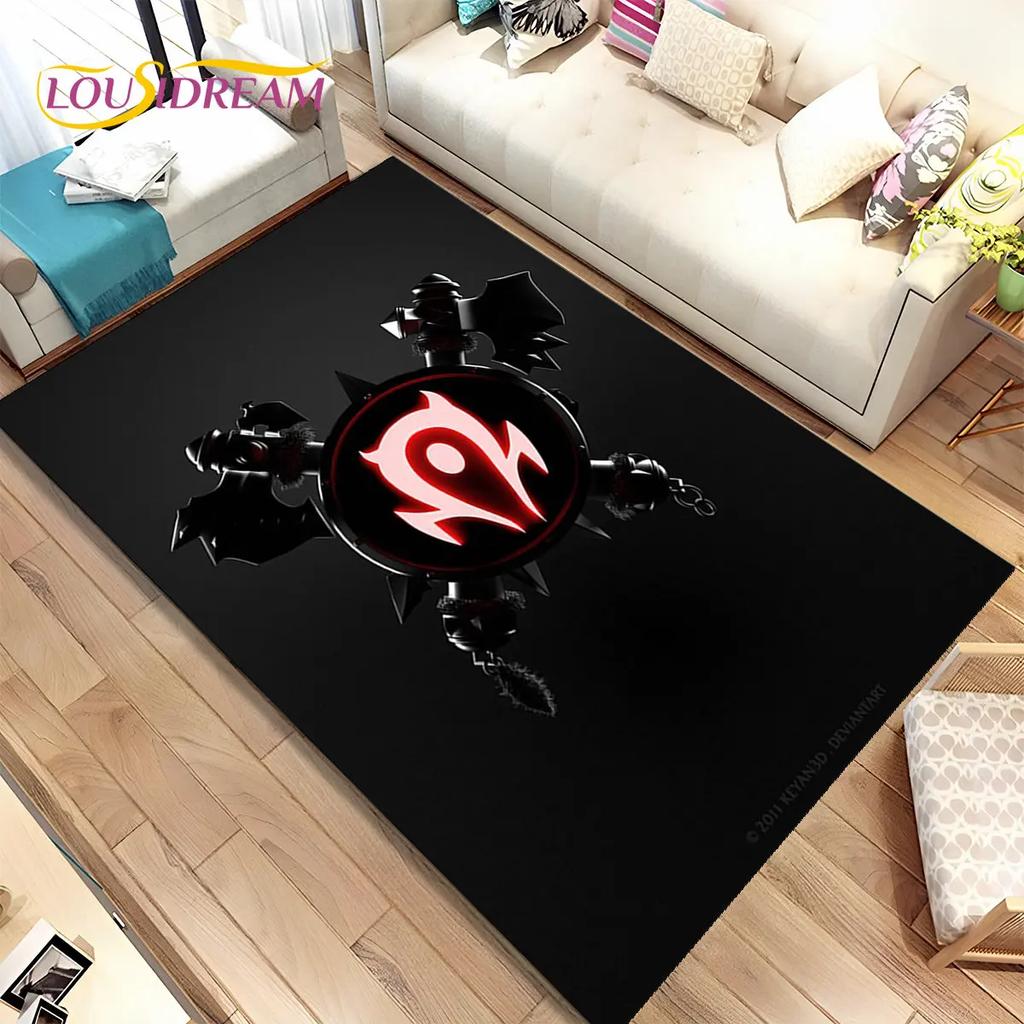 World of Warcraft, WOW, Game Gamer-Bereichsteppich, Teppichteppich für Wohnzimmer, Schlafzimmer, Sofa, Fußmatte, Dekoration, rutschfeste Kinder-Bodenmatte, 3D