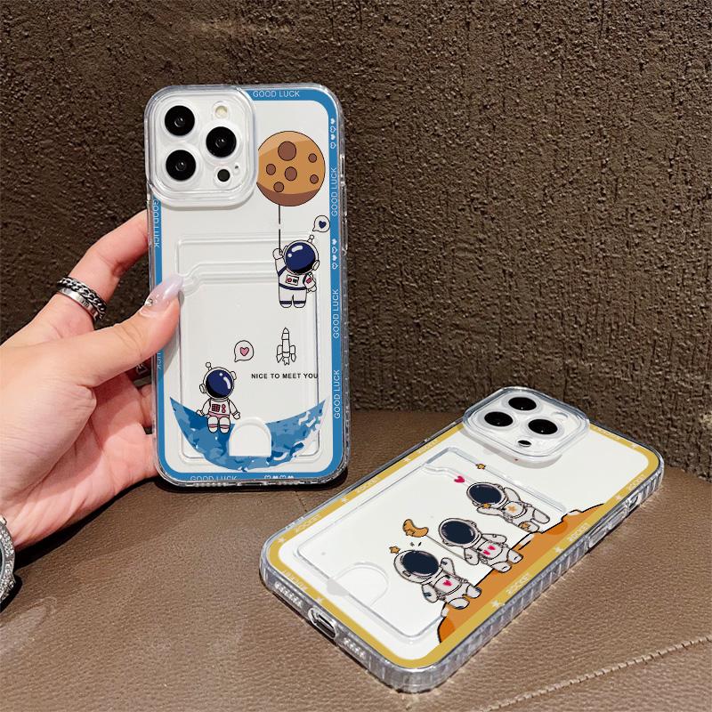 Card Slot Holder Silicone Wallet Pocket Case For Samsung S23 S24 S25 Plus iPhone 17 Air 16 14 Pro Max Oppo Reno 10 11 12 Pro Cover Clear Phone Bumper
