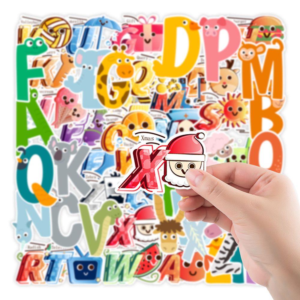 52pcs Lore Alphabet Letter A Stickers Waterproof Reusable Decor Educational Baby