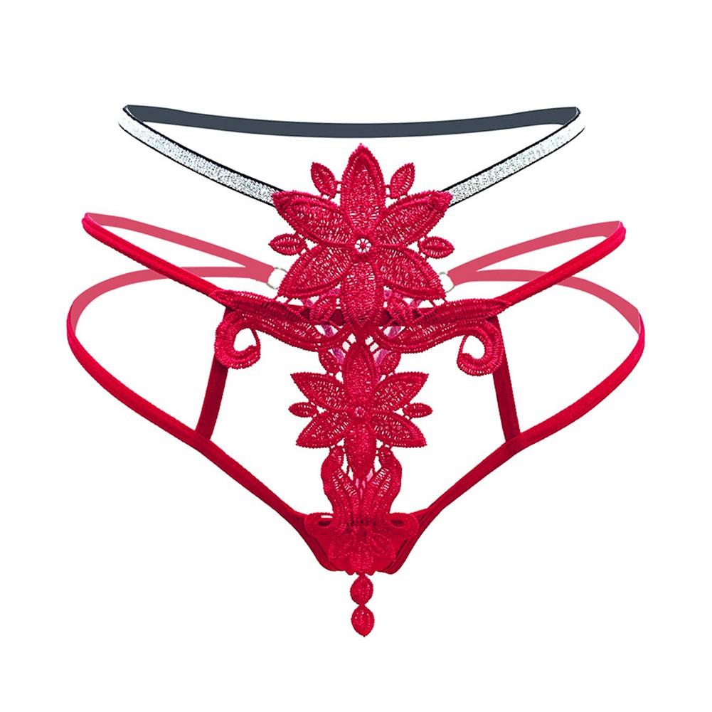 Thong Underwear Women Briefs Flower Embroidery G-String