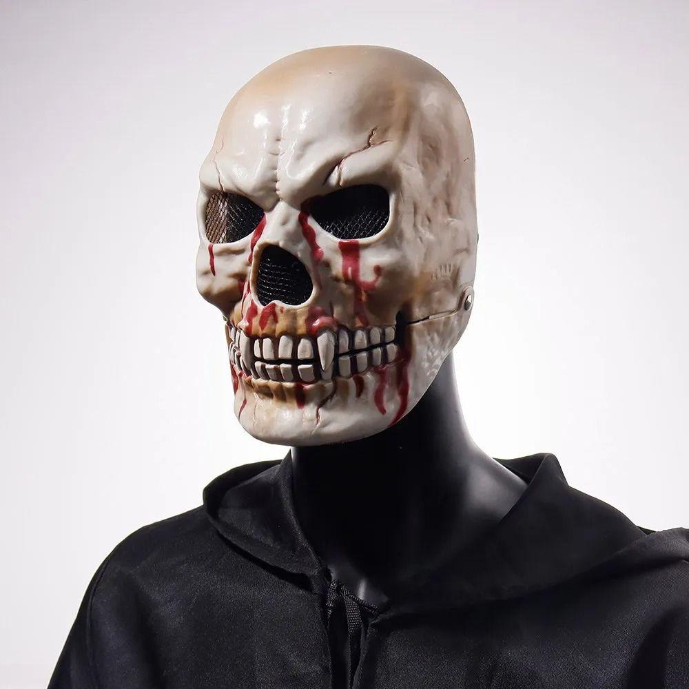 Realistic Halloween Skull Masks Adjustable Scary Skull Headgear  for Women Men